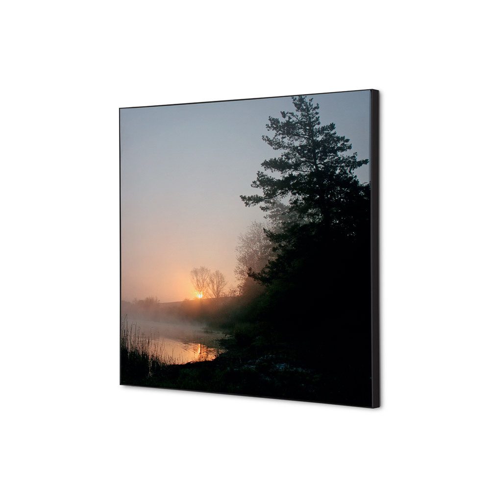 Spannstoff Wanddekoration SET 40 x 40 Motiv „Wald Sonnenaufgang“