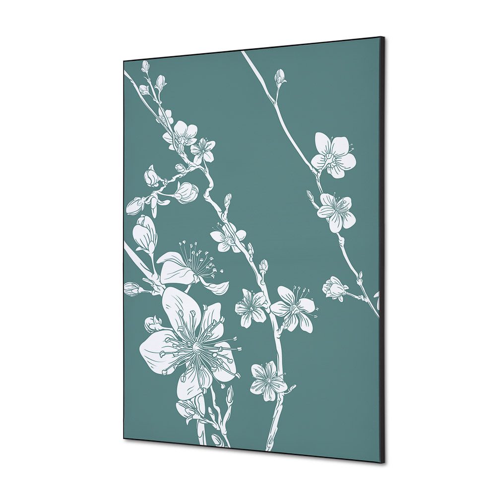 Spannstoff Wanddekoration SET A1 Motiv „Japanische Kirschblüte“ Grün