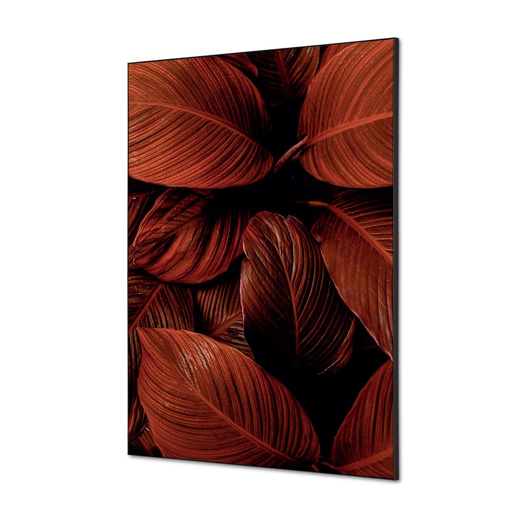 Spannstoff Wanddekoration SET A1 Motiv „Botanische Blätter“ Rot