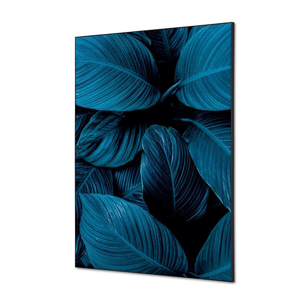 Spannstoff Wanddekoration SET A1 Motiv „Botanische Blätter“ Blau