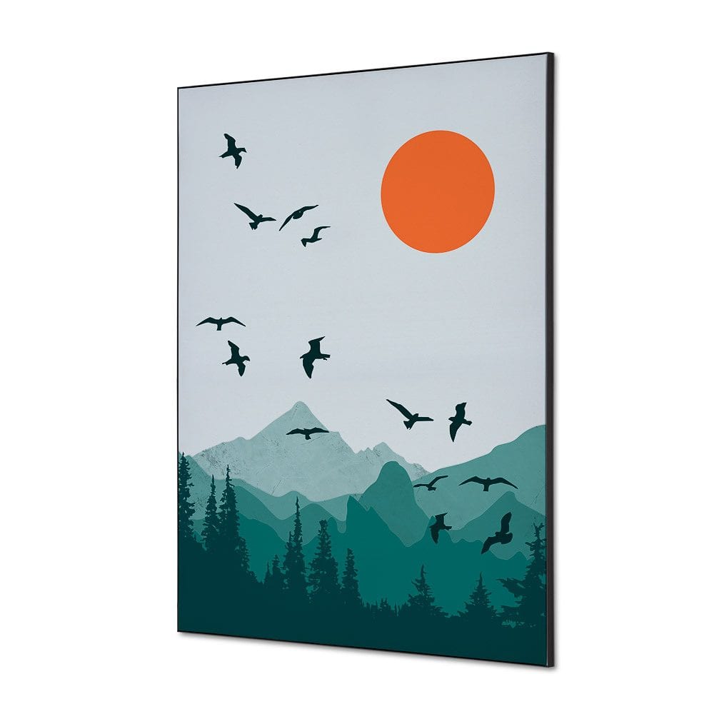 Spannstoff Wanddekoration SET A1 Motiv „Sonne und Vögel“