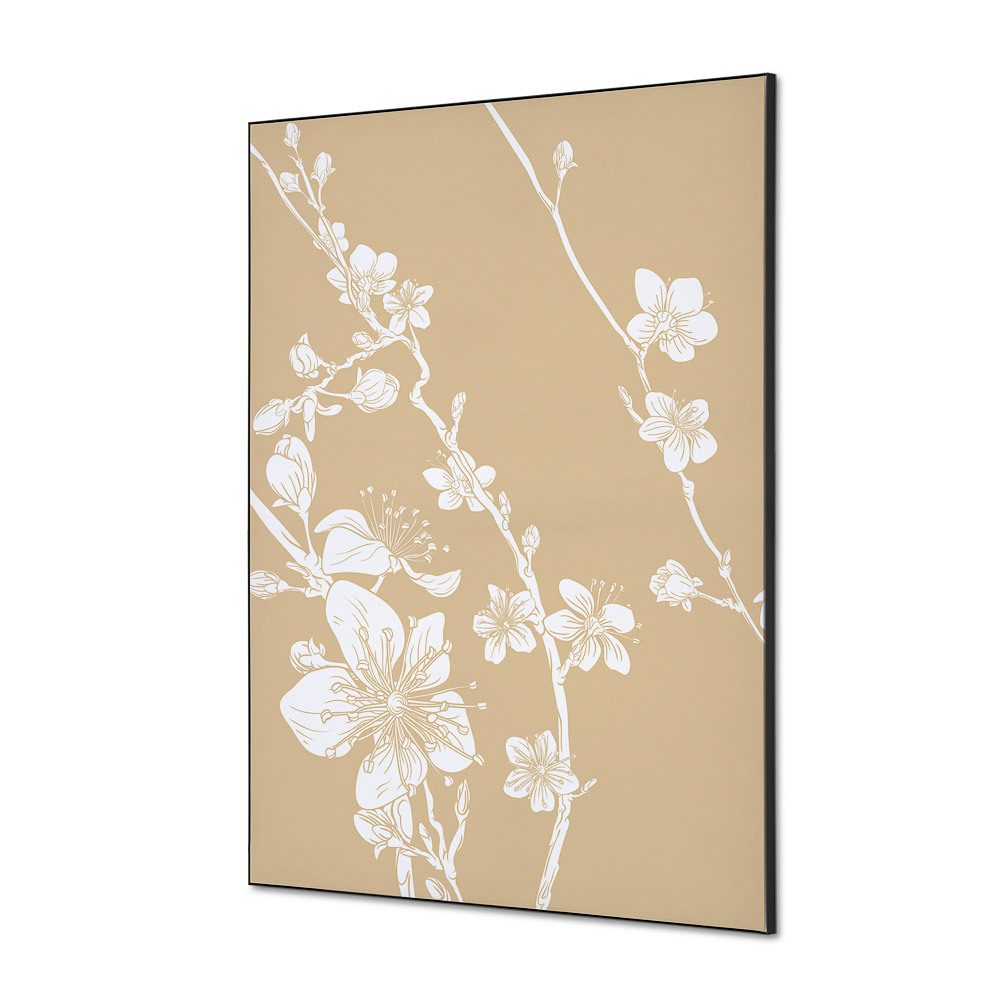Spannstoff Wanddekoration SET A1 Motiv „Japanische Kirschblüte Beige“