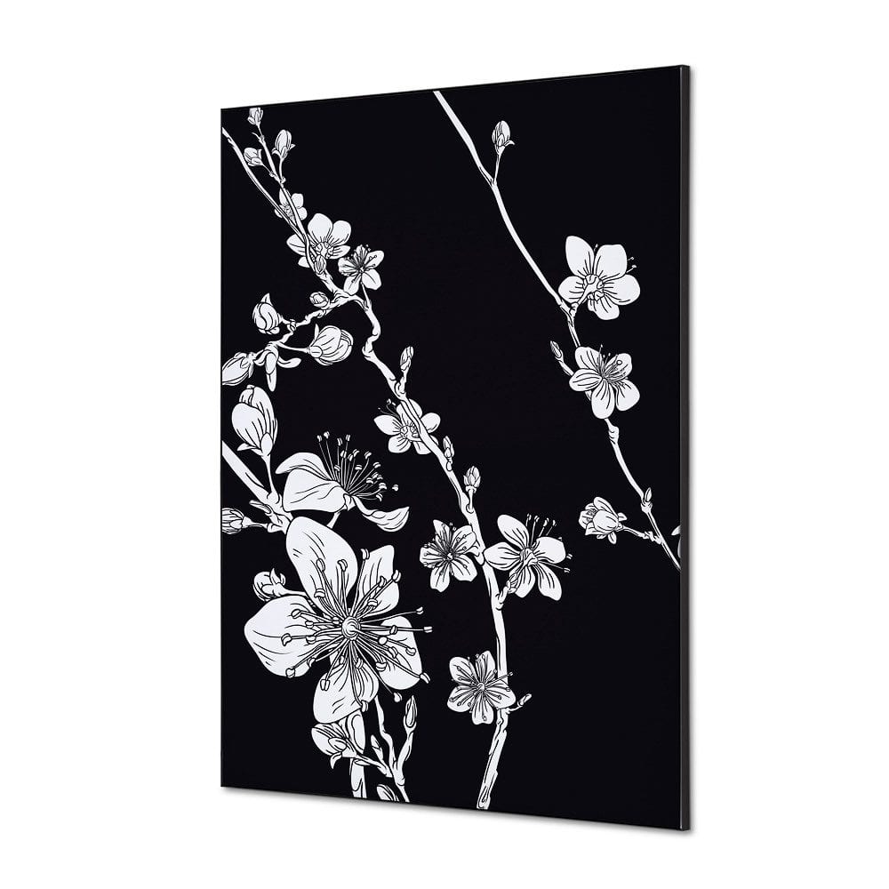 Spannstoff Wanddekoration SET A1 Motiv „Japanische Kirschblüte“ Schwarz