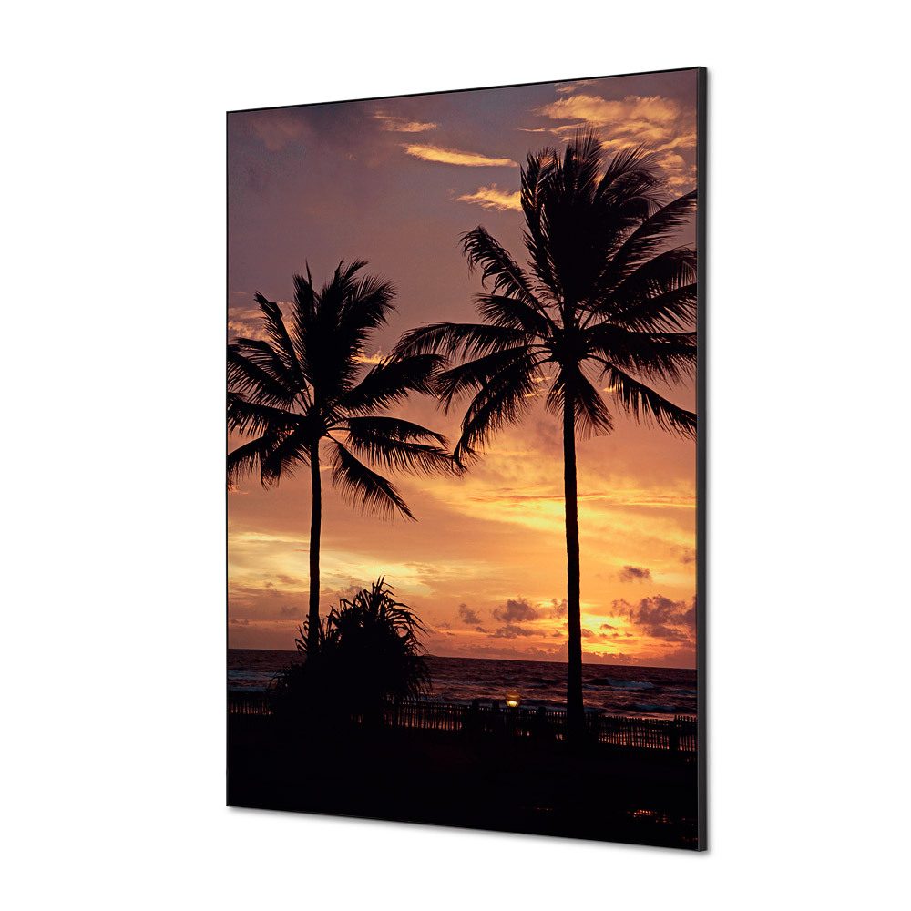 Spannstoff Wanddekoration SET A1 Motiv „Palmen Sonnenuntergang“