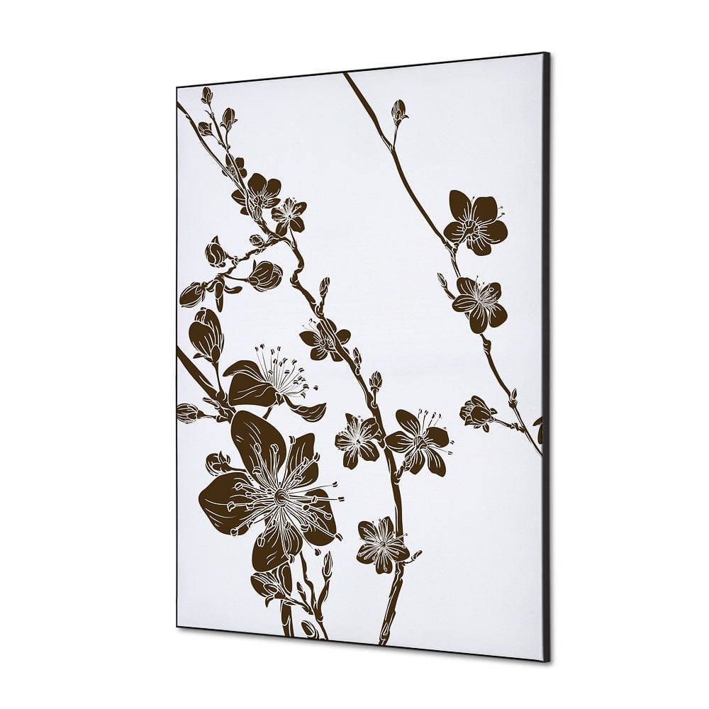 Spannstoff Wanddekoration SET A1 Motiv „Japanische Kirschblüte Dunkelbraun“