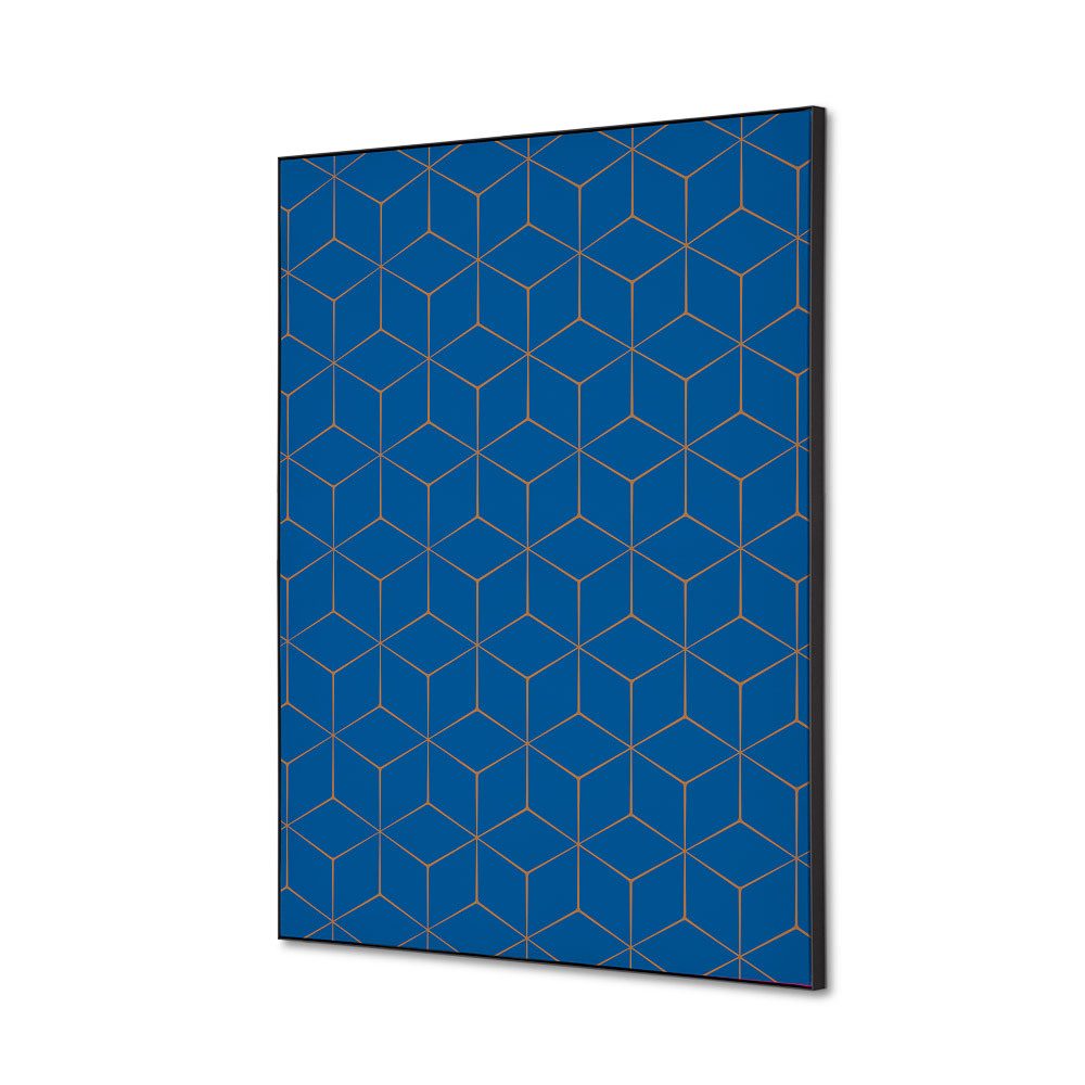 Spannstoff Wanddekoration SET A2 Motiv „Hexagon Blau-Braun“