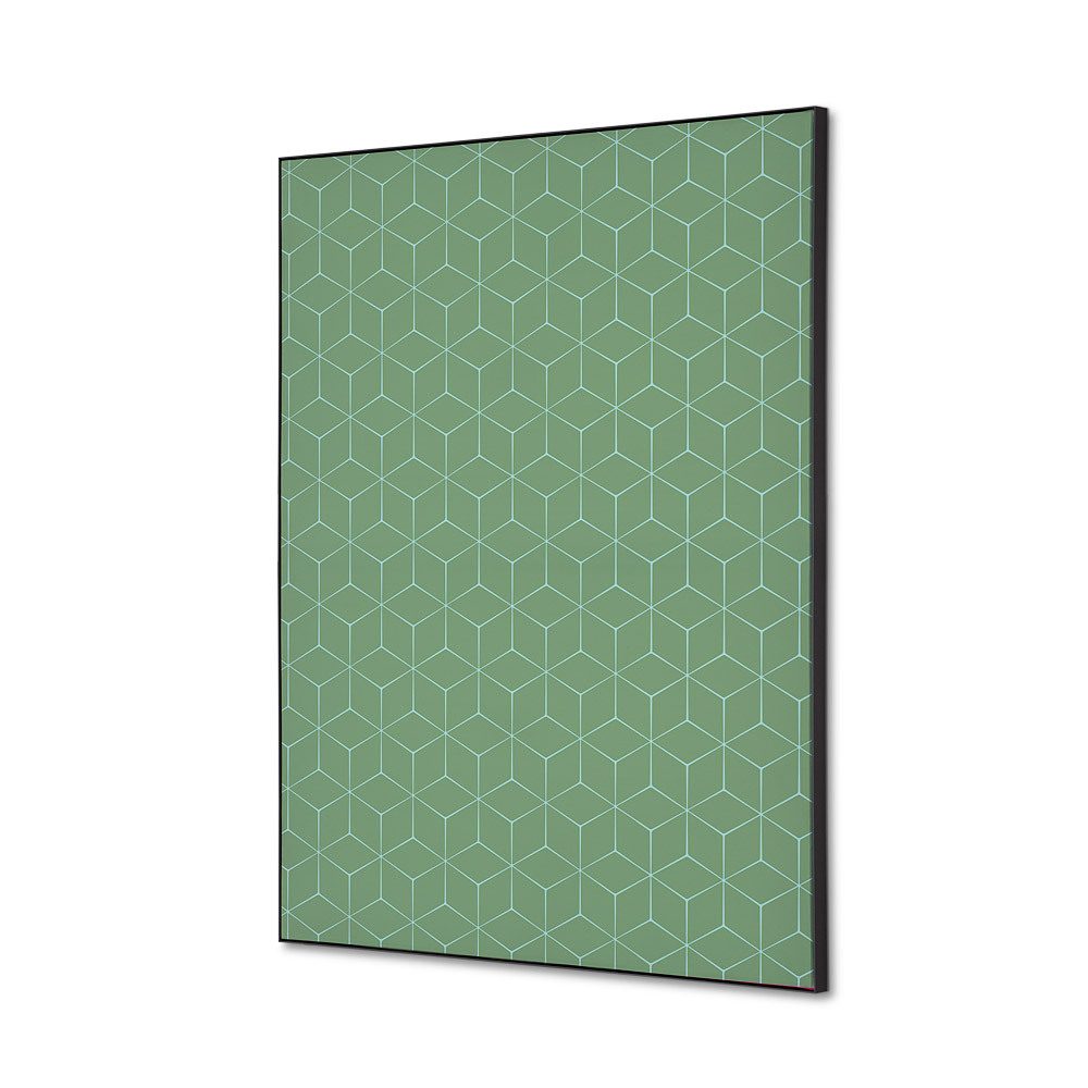 Spannstoff Wanddekoration SET A2 Motiv „Hexagon“ Grün