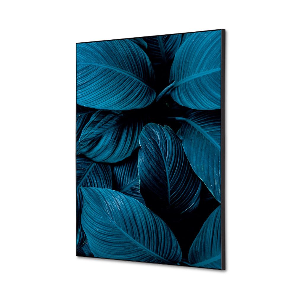 Spannstoff Wanddekoration SET A2 Motiv „Botanische Blätter“ Blau