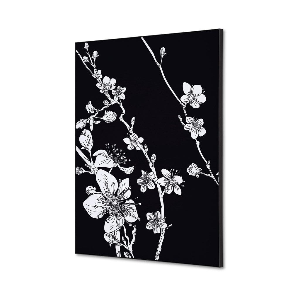 Spannstoff Wanddekoration SET A2 Motiv „Japanische Kirschblüte“ Schwarz