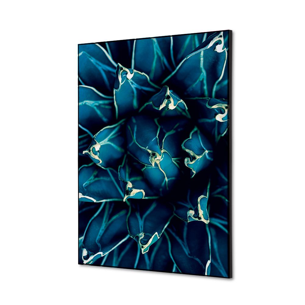 Spannstoff Wanddekoration SET A2 Motiv „Kaktus“ Blau
