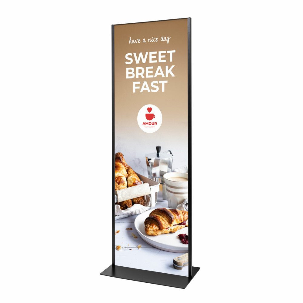 Totem Panel Plus 700 x 2000 x 3 mm RAL9005 Schwarz