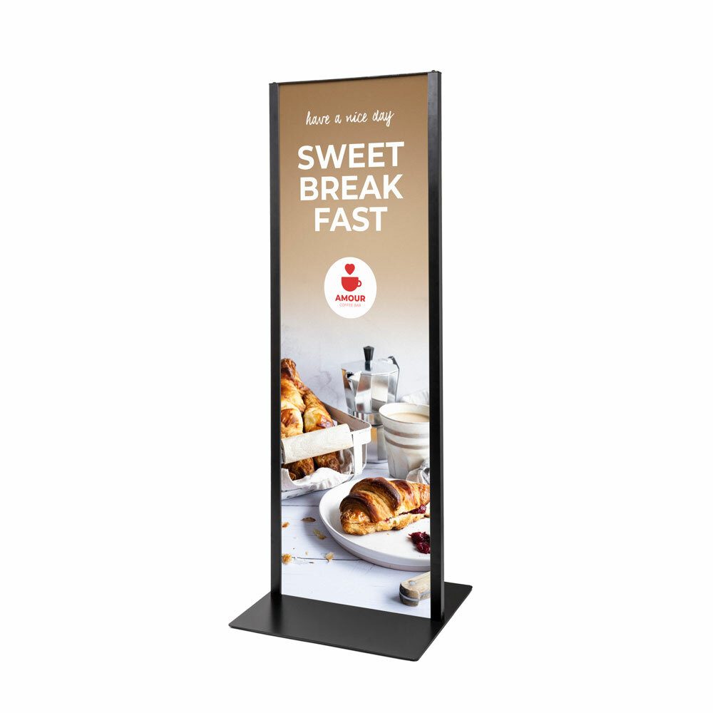 Totem Panel Plus 420 x 1200 x 3 mm RAL9005 Schwarz