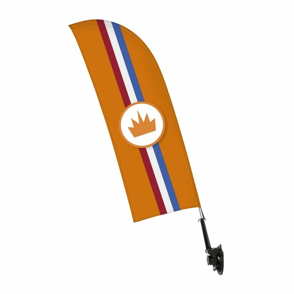 Fensterflagge Komplettset Einseitig Motiv „Orange Krone“