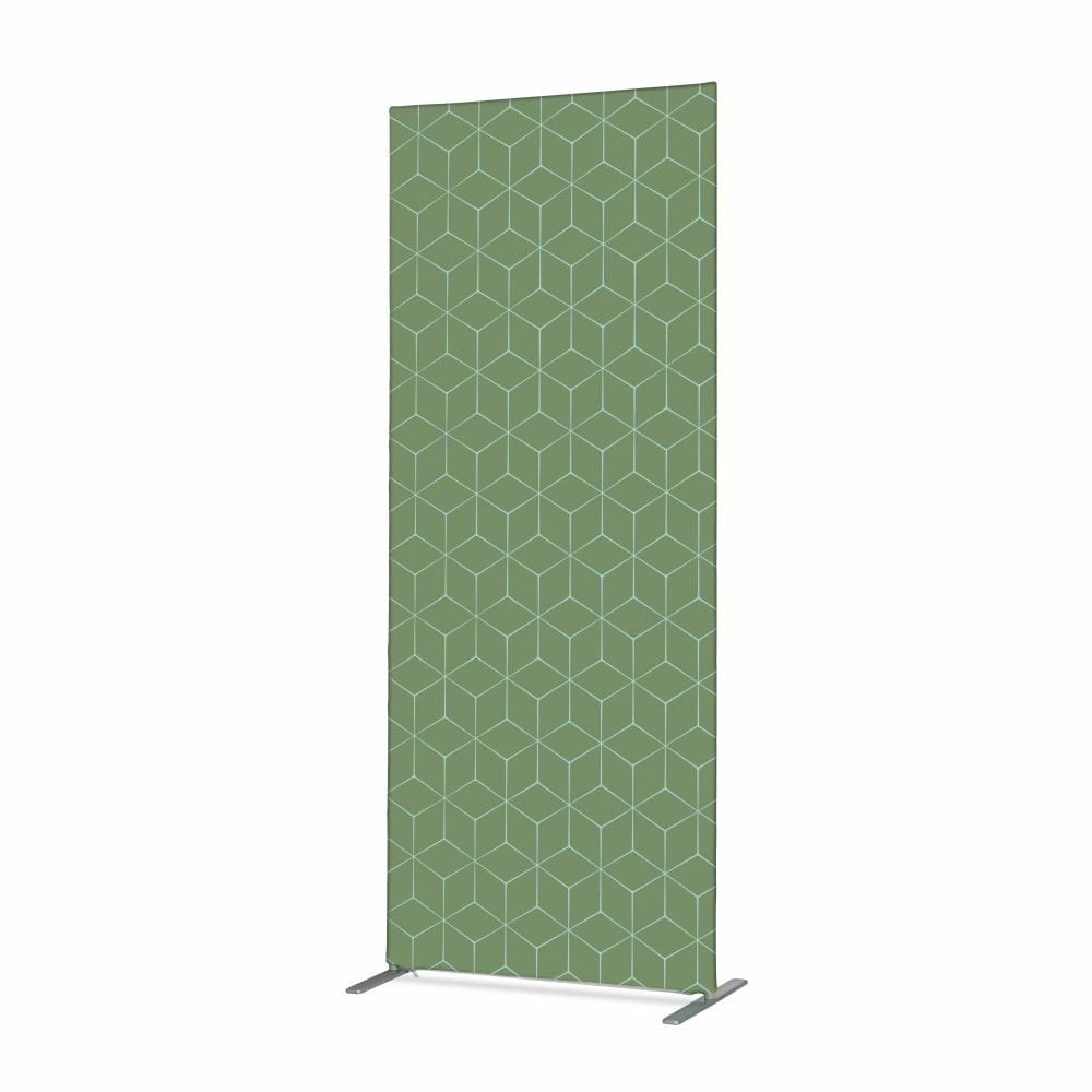 Textil Raumteiler Deko 85-200 Doppel Motiv „Hexagon“ Grün ECO