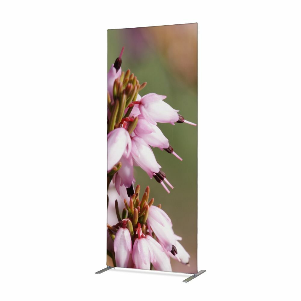 Textil Raumteiler Deko 85-200 Doppel Motiv „Pinke Blume Erica“ ECO