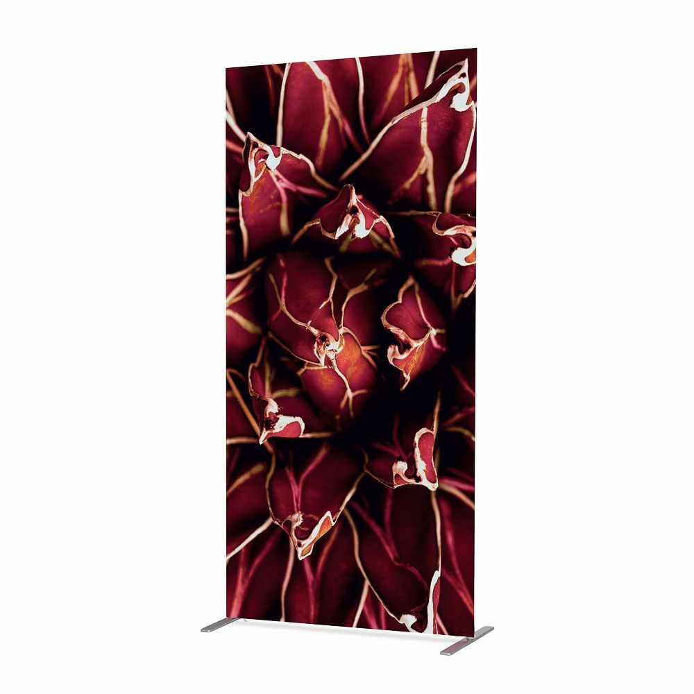 Textil Raumteiler Deko 100-200 Doppel Motiv „Kaktus“ Rot ECO