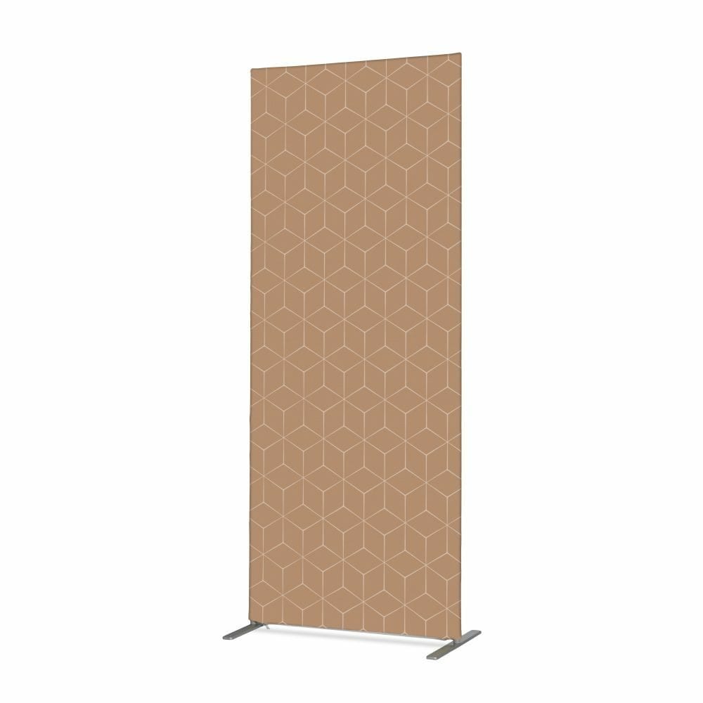 Textil Raumteiler Deko 100-200 Doppel Motiv „Hexagon Beige“ ECO
