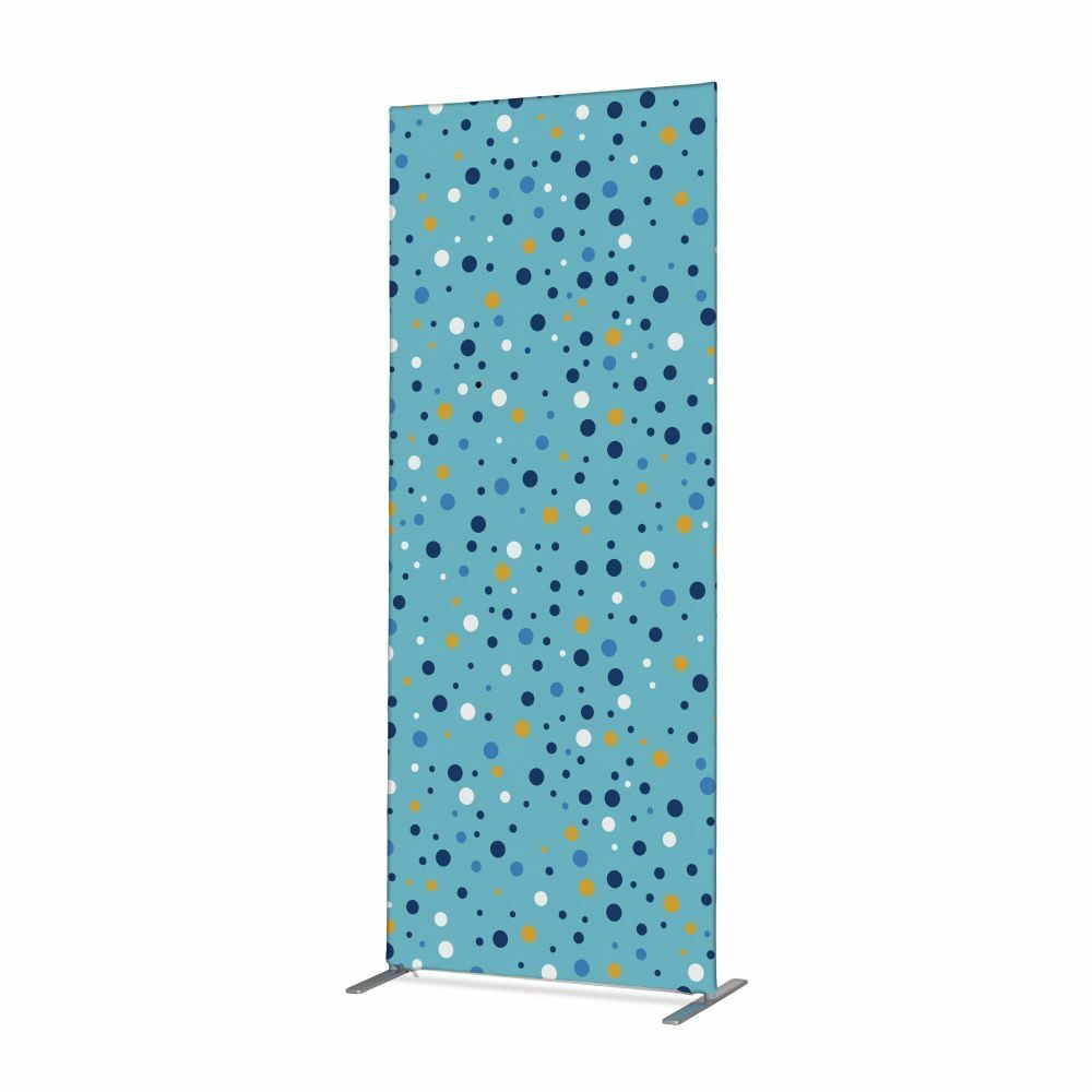 Textil Raumteiler Deko 100-200 Doppel Motiv „Punkte Farbe“ Blau ECO