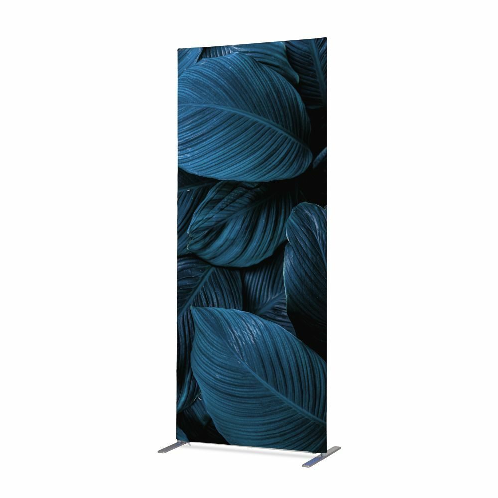 Textil Raumteiler Deko 100-200 Motiv „Botanische Blätter“ Blau