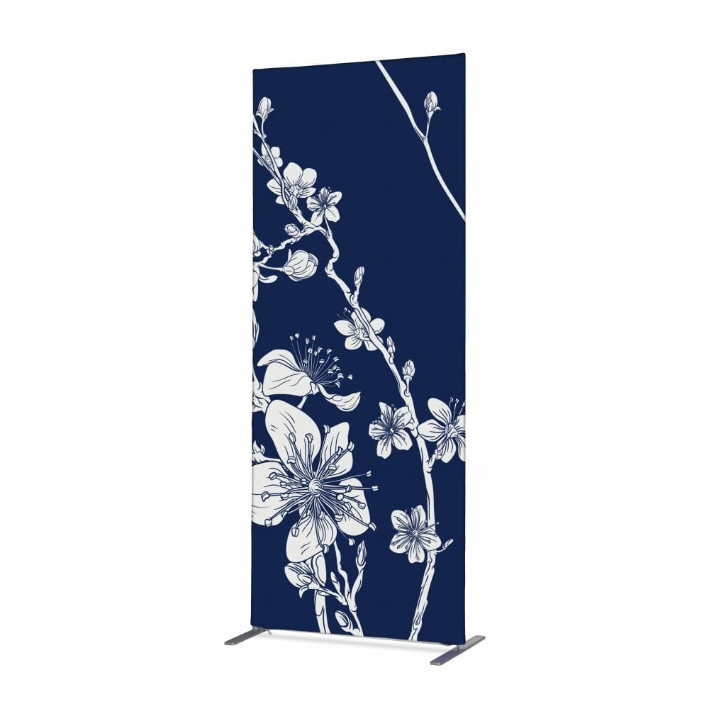 Textil Raumteiler Deko 100-200 Motiv „Abstrakte Japanische Kirschblüte“ Blau
