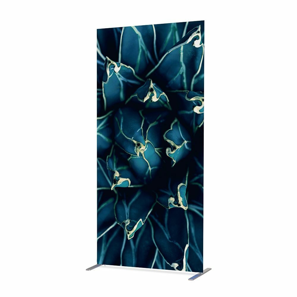 Textil Raumteiler Deko 100-200 Motiv „Kaktus“ Blau I819