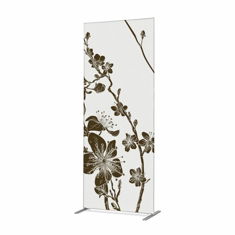 Textil Raumteiler Deko 100-200 Doppel Motiv „Abstrakte Japanische Kirschblüte“ Braun ECO