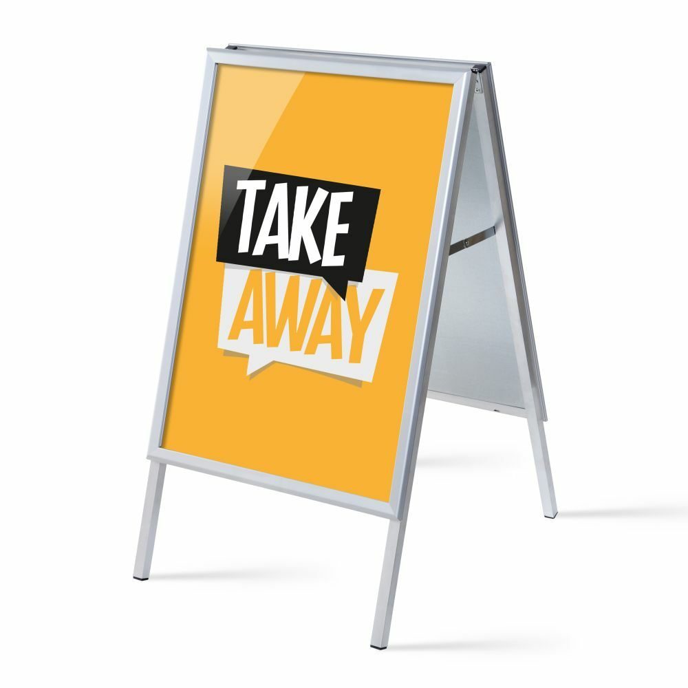 Kundenstopper A1 Komplettset Motiv „Take Away“ Gelb Englisch