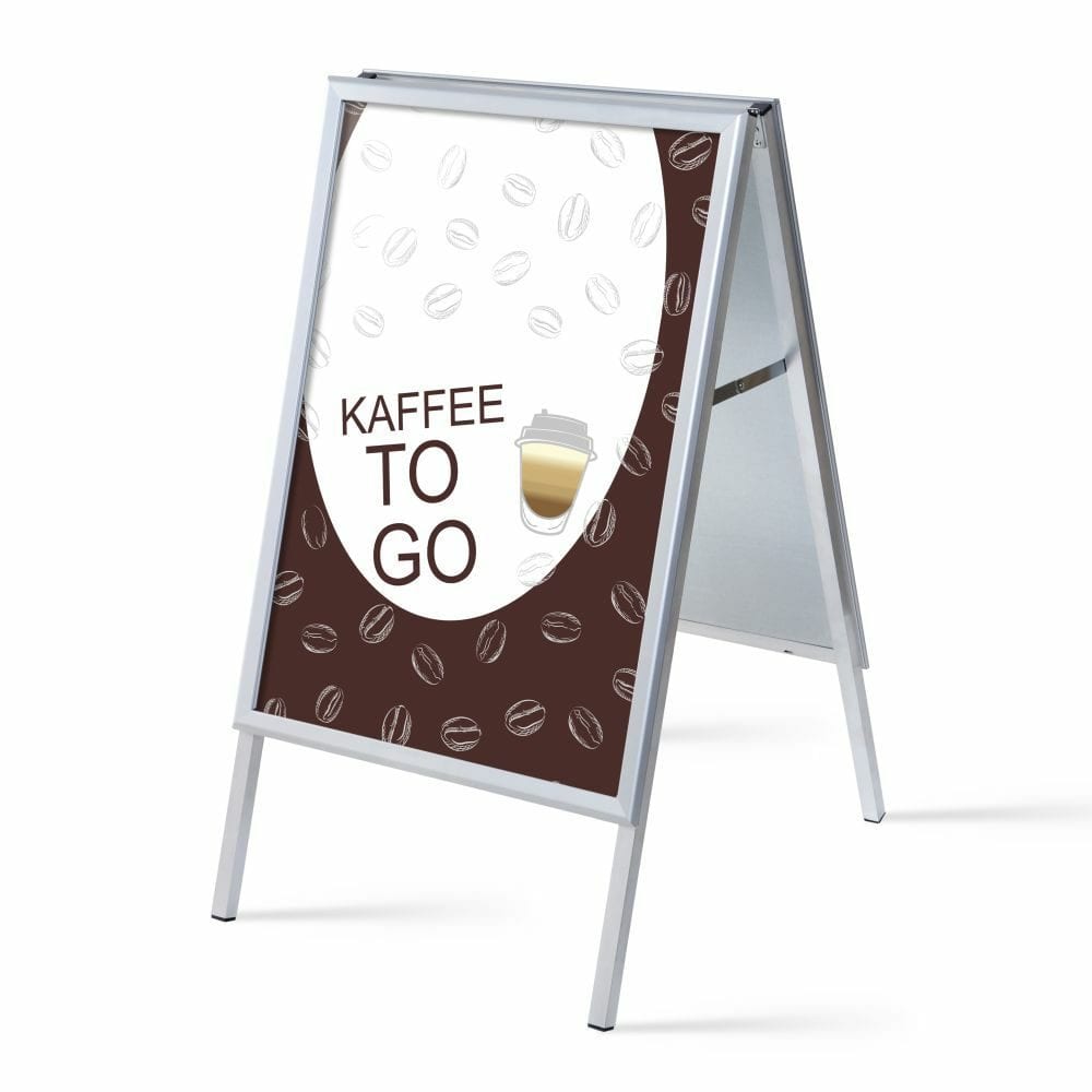 Kundenstopper A1 Komplettset Motiv „Kaffee To Go“ Deutsch