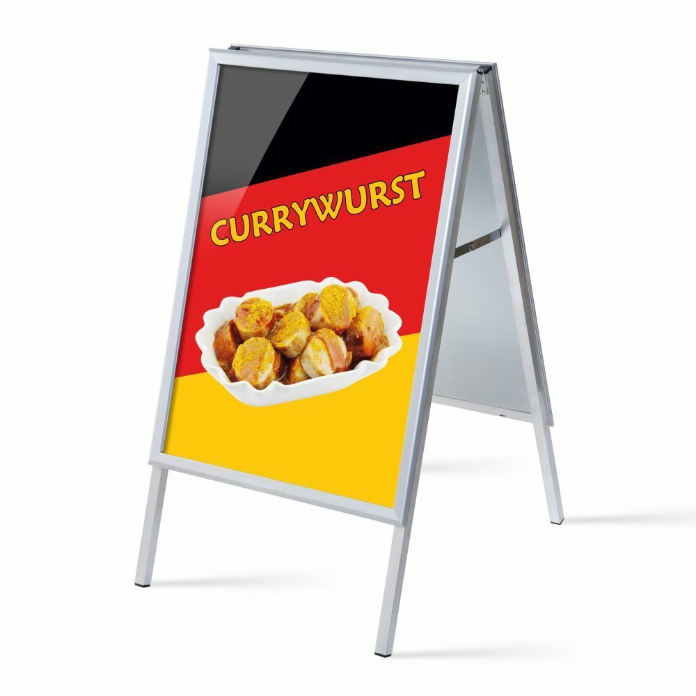 Kundenstopper A1 Komplettset Motiv „Currywurst“