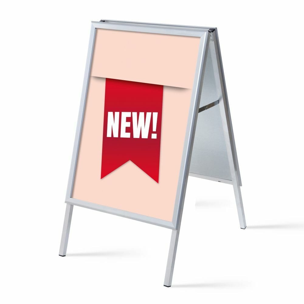 Kundenstopper A1 Komplettset Motiv „Neu“ Rot Englisch