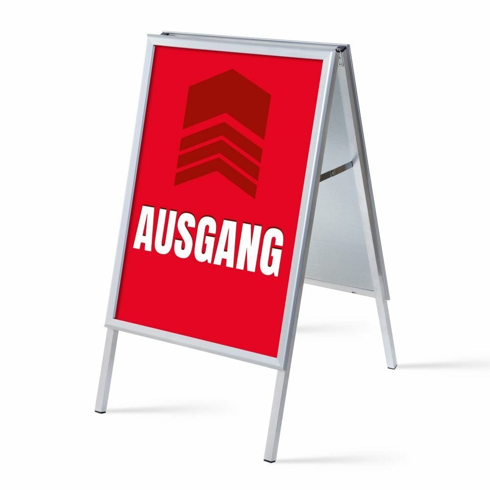 Kundenstopper A1 Komplettset Motiv „Ausgang“ Rot Deutsch