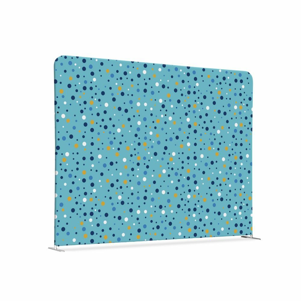 Textil Raumteiler 200-150 Doppel Motiv „Punkte Farbe“ Blau
