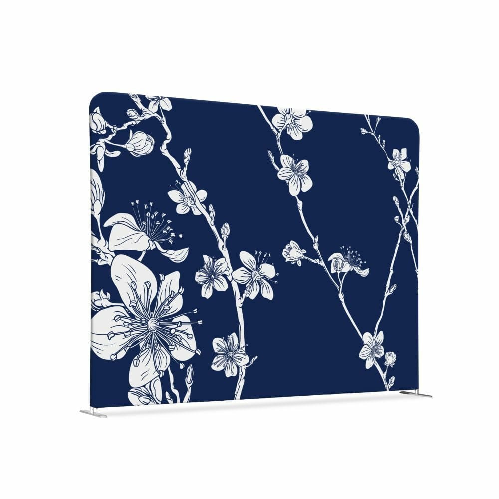 Textil Raumteiler 200-150 Doppel Motiv „Abstrakte Japanische Kirschblüte“ Blau