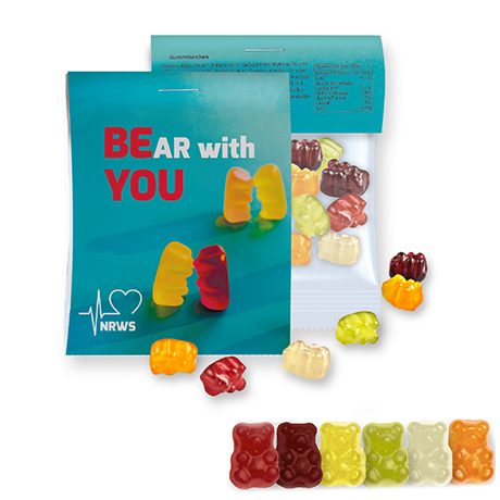 Gummibärchen, ca. 15g, Express Midi-Tüte mit Werbereiter