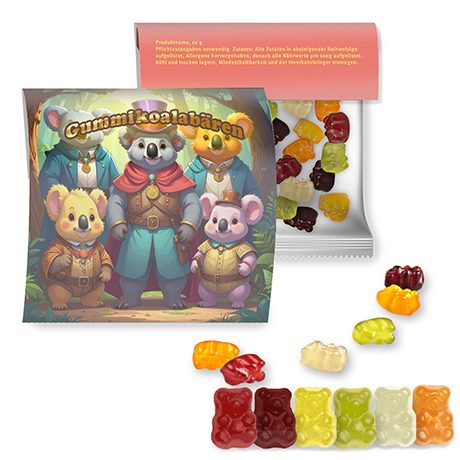 Gummibärchen, ca. 30g, Express Maxi-Tüte mit Werbereiter