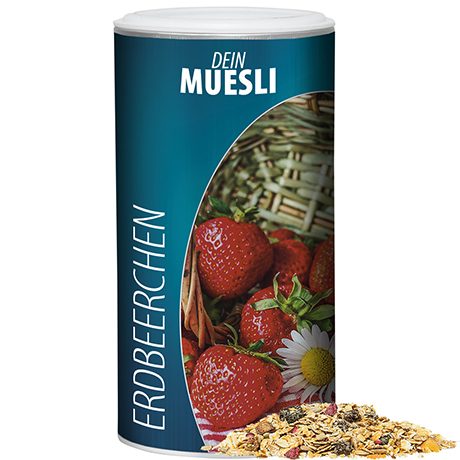 Müsli Erdbeerchen, ca. 150g, Pappdose Medium