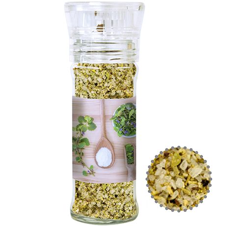 Gewürzmischung Kräutersalz, ca. 50g, transparente Gewürzmühle