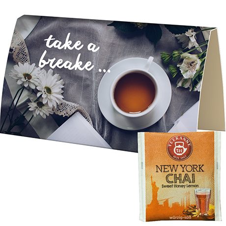 Beuteltee New York Chai, ca. 1,75g, Werbekarte A6 gefaltet