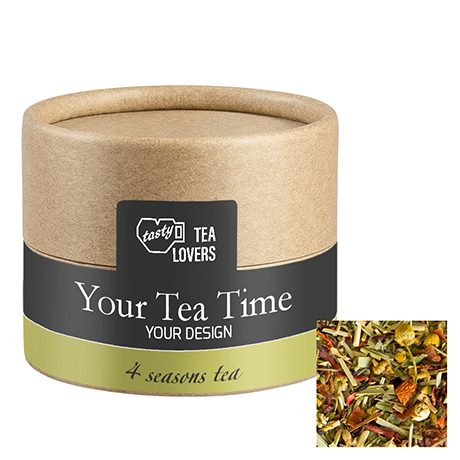 Kräutertee Vierjahreszeiten, ca. 9g, Kraftpapierdose Mini