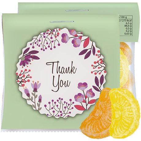 Zitrone und Orangen Bonbons, ca. 17g, Express Midi-Tüte mit Werbereiter