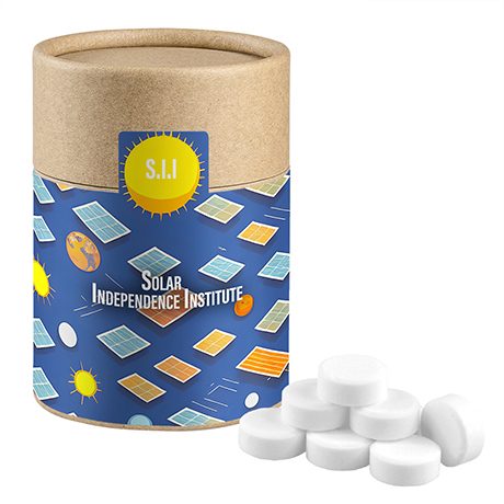 Pfefferminz Drops zuckerfrei, ca. 80g, Kraftpapierdose Midi