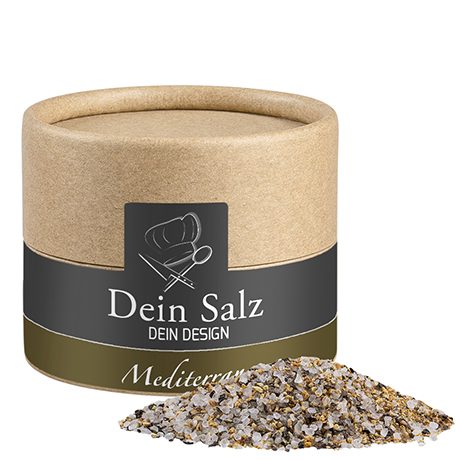 Mediterranes Salz, ca. 50g, Kraftpapierdose Mini