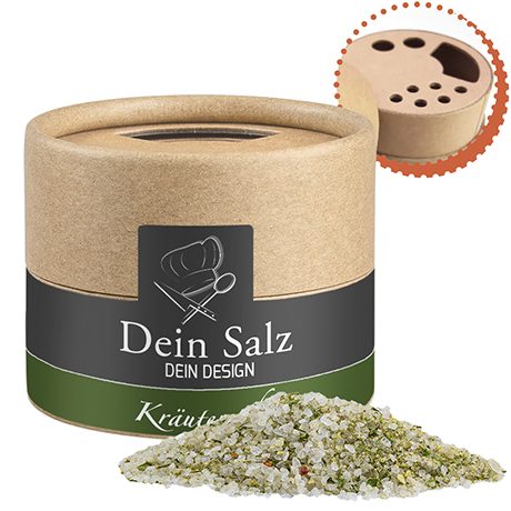 Kräutersalz, ca. 55g, Kraftpapierstreuer Mini