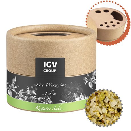 Gewürzmischung Kräutersalz, ca. 40g, Kraftpapierstreuer Mini