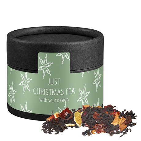 Weihnachts Schwarztee, ca. 25g, Kraftpapierdose Mini schwarz