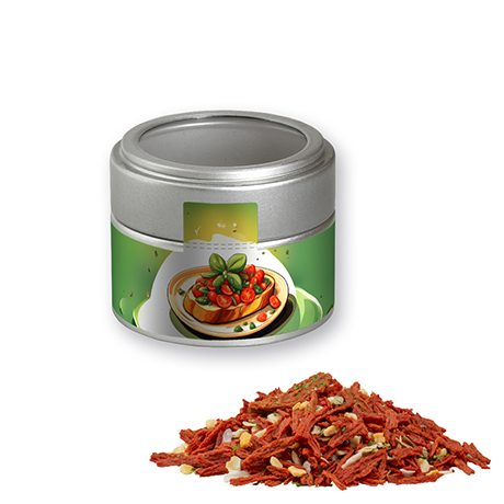 Gewürzmischung Toskanische Bruchetta, ca. 40g, Metalldose Mini mit Sichtfenster silber