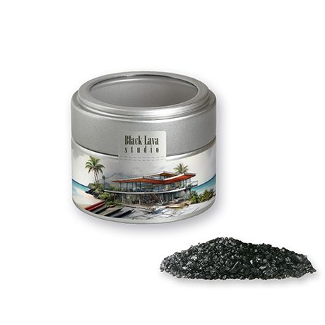 Gewürzmischung Black Lava Salz, ca. 110g, Metalldose Mini mit Sichtfenster silber