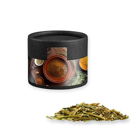 Gewürzmischung BBQ Kräuter Rub, ca. 28g, Kraftpapierdose Mini schwarz