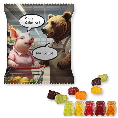 Gummibärchen ohne Gelatine, ca. 50g, Maxi-Tüte