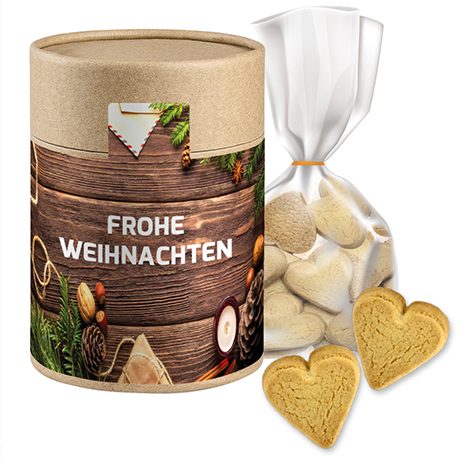 Butter-Herzen, ca. 100g, Beutel in Kraftpapierdose Maxi